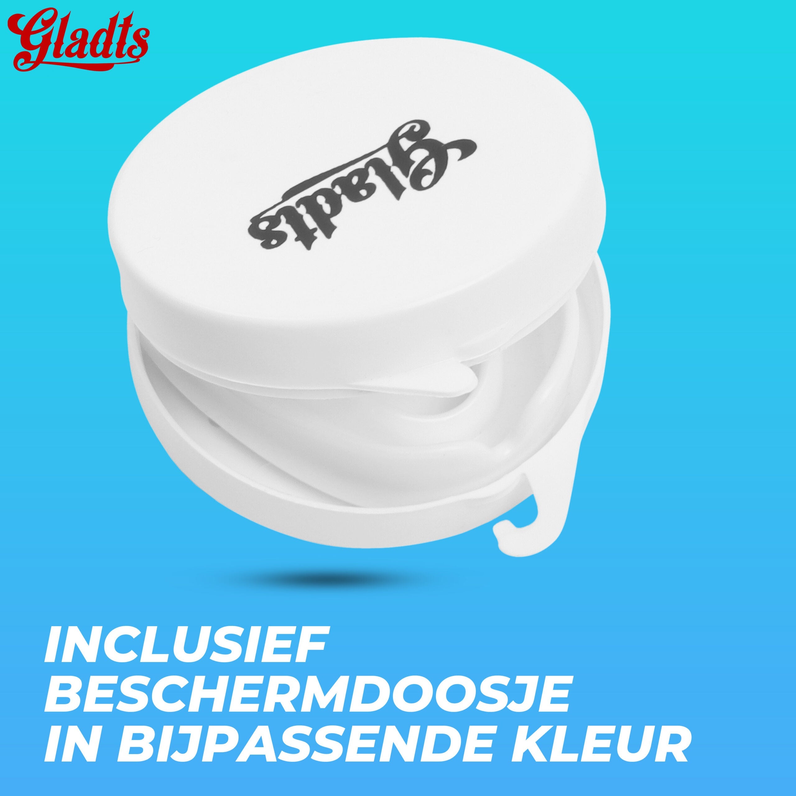 Gladts Gebitsbeschermer en opbergdoosje vechtsport-boksen-kickboksen-hockey-rugby en alle andere sporten