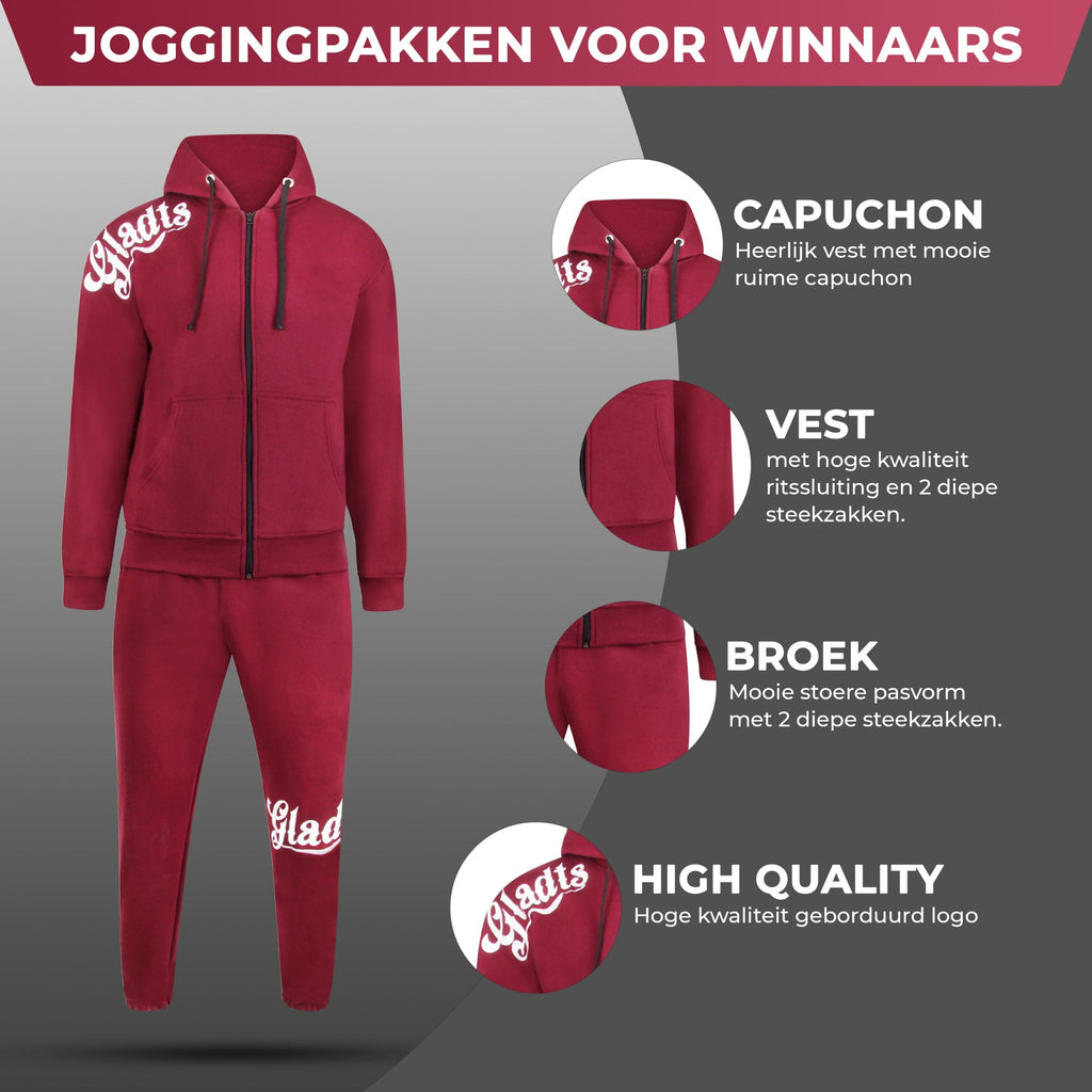 Gladts jogging suit Burgundy bordeaux red