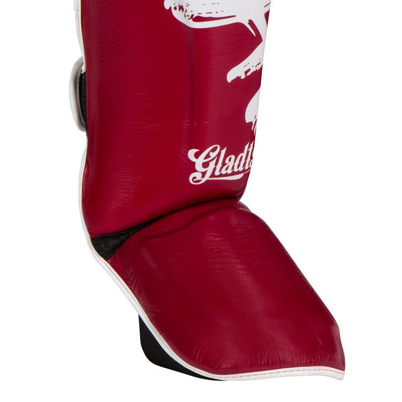 Shin Guards – Bordeaux Red / White
