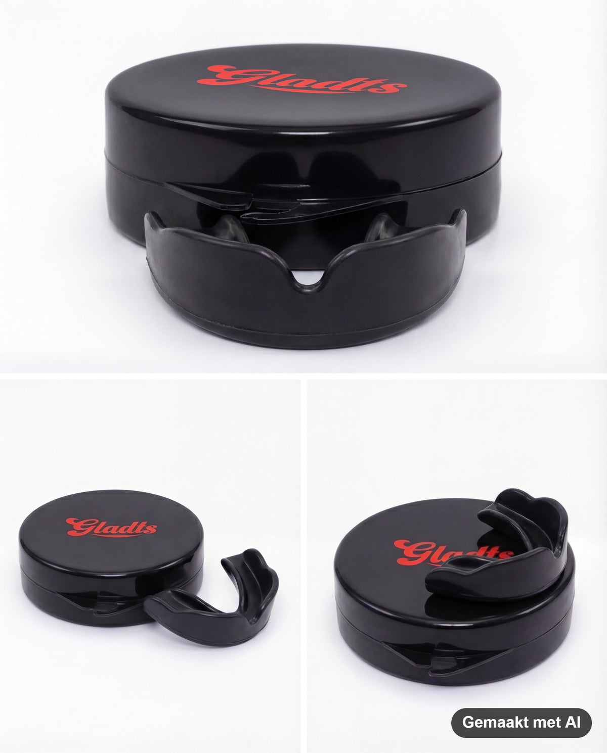 GLADTS mouthguard in black with storage case (AI-generated image)