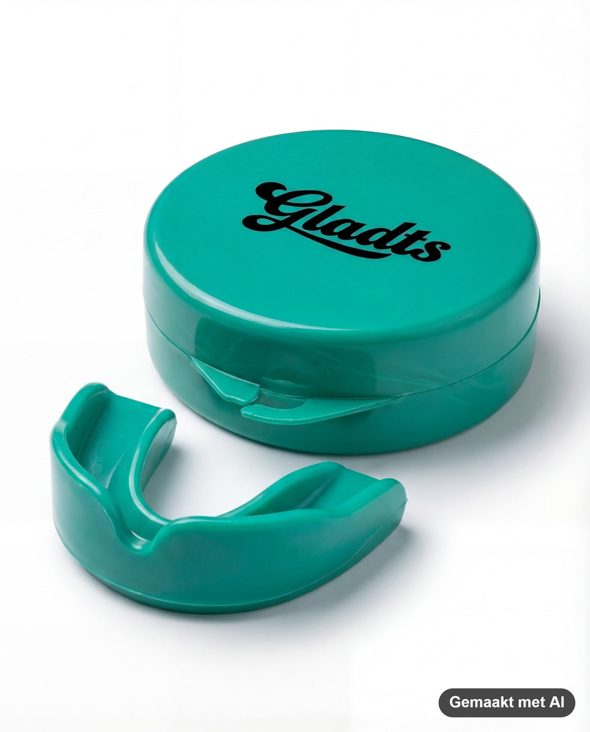 GLADTS mouthguard in green with storage case (AI-generated image)