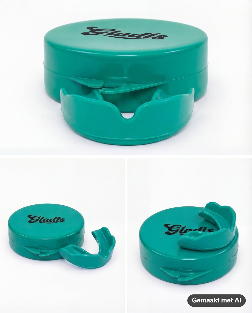 GLADTS mouthguard in green with storage case (AI-generated image)