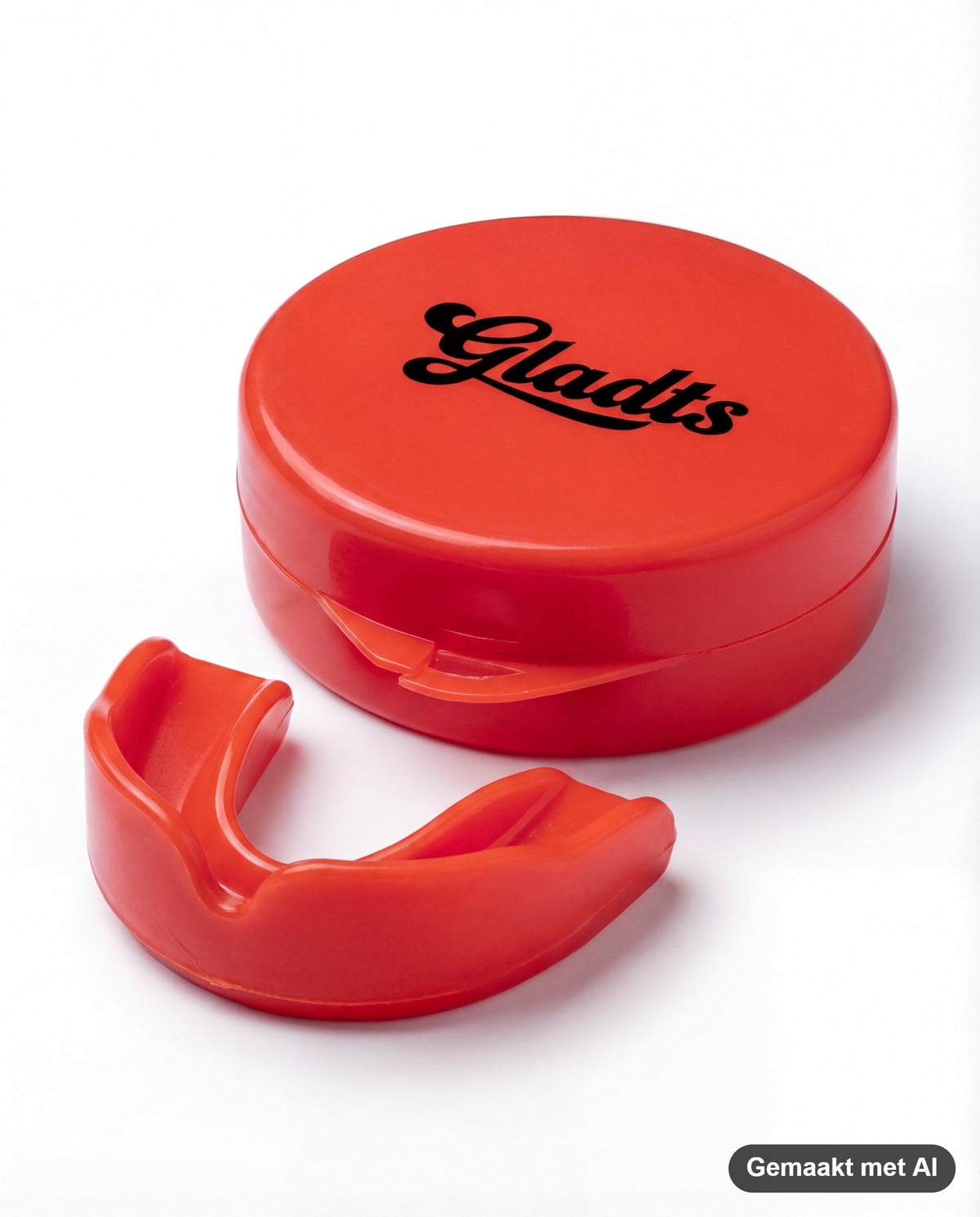 GLADTS mouthguard in red with storage case (AI-generated image)