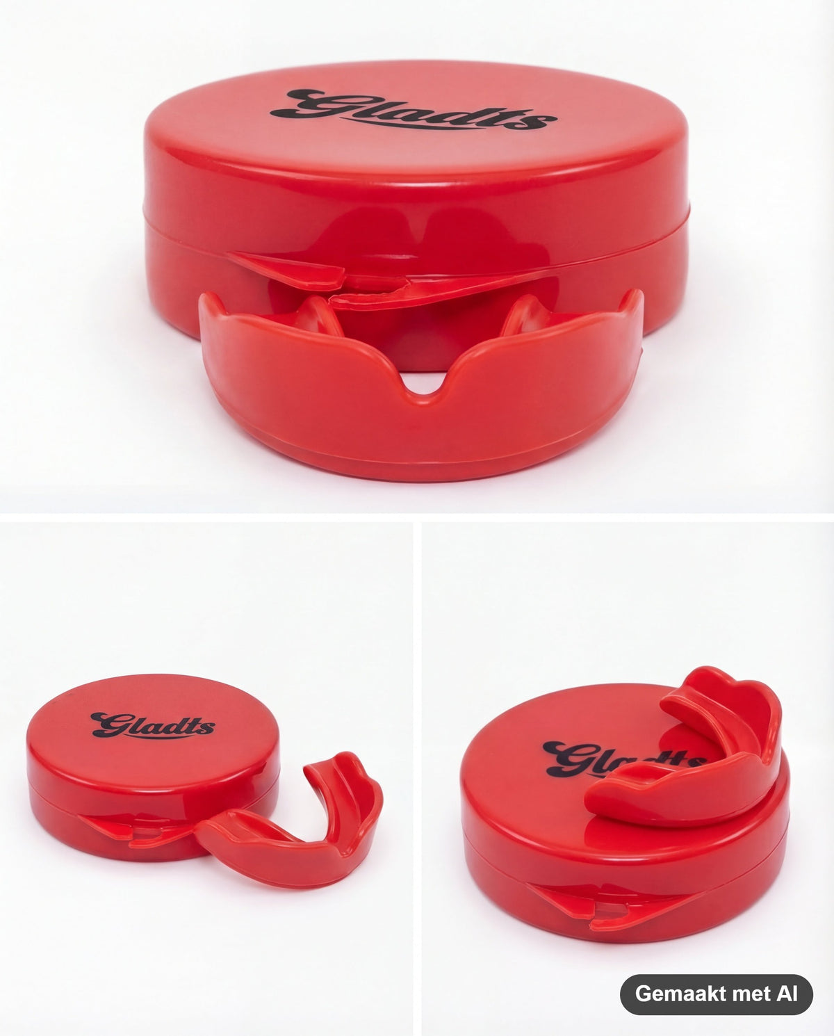 GLADTS mouthguard in red with storage case (AI-generated image)