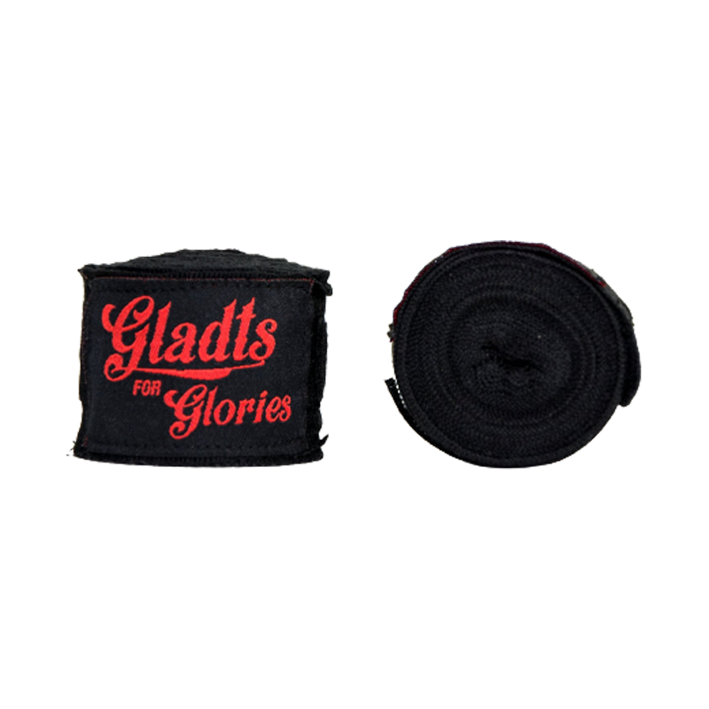 GLADTS boks starterset bordeauxrood: zwarte bandages, 460 cm
