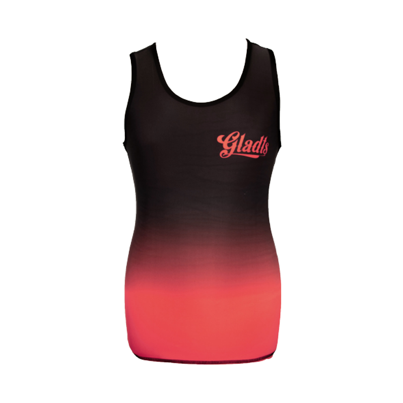 Gladts legging met top zwart met rode gradiënt maat XS tot en met XL